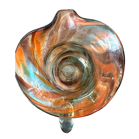 Hand Blown Multicolor Art Glass Pitcher & Basket (set of 2) - Picture 6 of 7